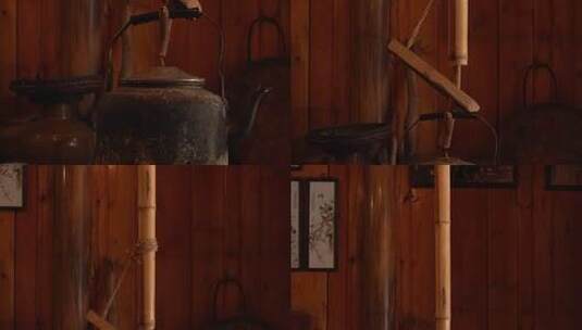 4K少数民族生活气息吊起来的水壶高清在线视频素材下载