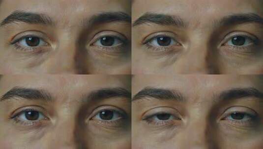 男性眼睛微距特写高清在线视频素材下载