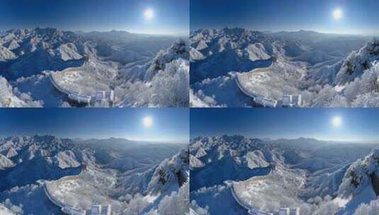 古长城万里长城航拍云海长城日出长城云雾高清在线视频素材下载