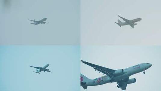 飞机航拍，民航，天空飞机划过高清在线视频素材下载
