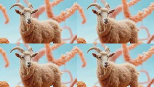 立体山羊特写高清在线视频素材下载