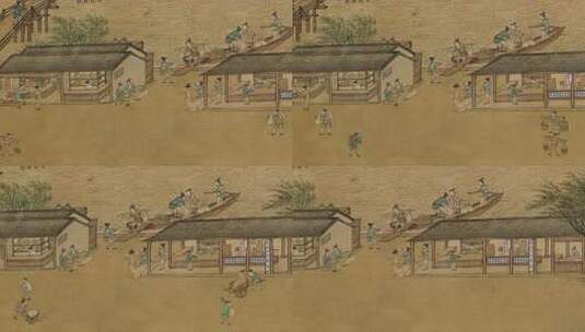 清明上河图动态高清AE视频素材下载