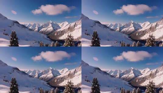 雪山自然风光全景高清在线视频素材下载