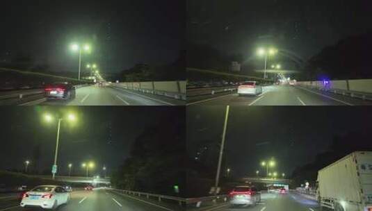 国庆沈海高速行车第一视角、夜晚高速公路高清在线视频素材下载