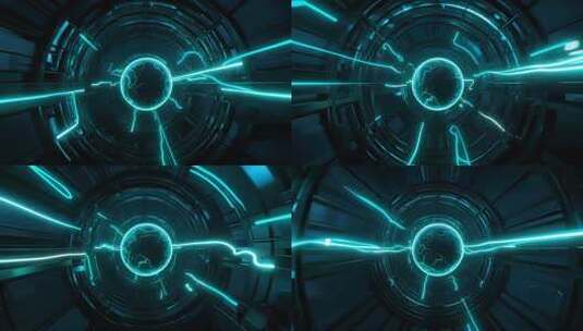 科技感蓝色隧道穿梭场景高清在线视频素材下载