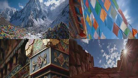 藏族民歌《格桑拉》宽屏高清在线视频素材下载