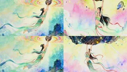 女娲补天动画高清在线视频素材下载