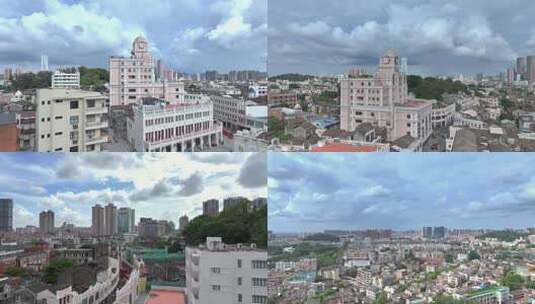 202506广东中山孙文西路钟楼周边景观高清在线视频素材下载