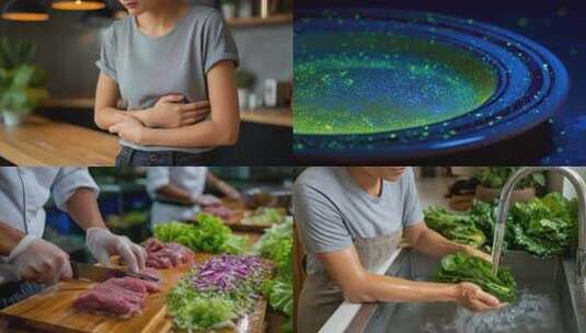 食品卫生安全食物中毒食物污染高清在线视频素材下载