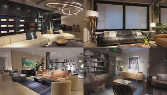 现代风格家居客厅室内场景逛北欧风格家居馆高清在线视频素材下载