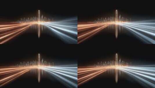 光影交织下的现代城市发展脉络高清在线视频素材下载