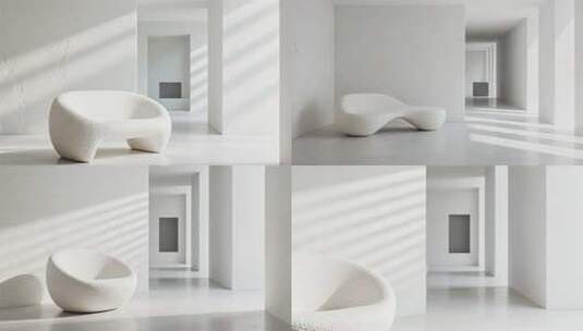 现代室内白色沙发场景高清在线视频素材下载