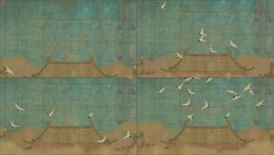 鹤 原创 宋徽宗赵佶-瑞鹤图仙鹤动画高清在线视频素材下载