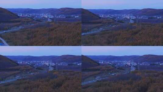 内蒙古阿尔山小镇航拍高清在线视频素材下载