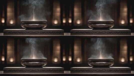 唐朝香炉青烟袅袅的古典意境高清在线视频素材下载