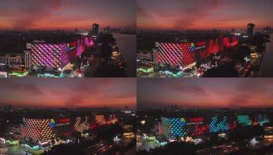 中国广东省广州市番禺区渔人码头高清在线视频素材下载