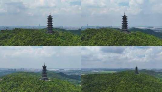 香山 聆风塔 香山航拍高清在线视频素材下载