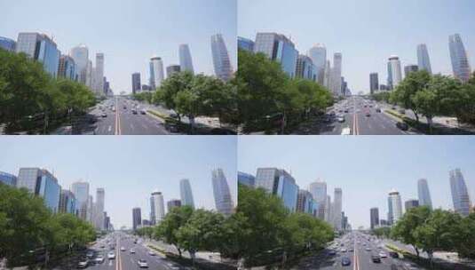 北京国贸街道汽车流高清在线视频素材下载
