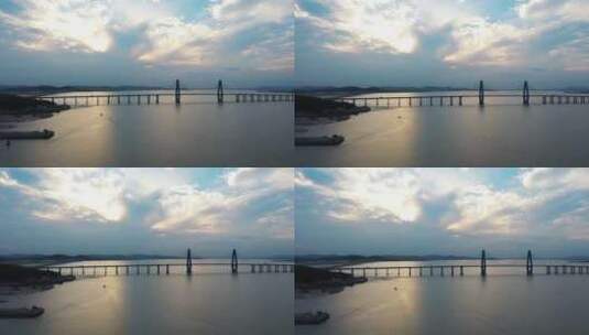 青岛跨海大桥航拍 丁字湾大桥高清在线视频素材下载