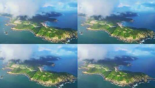 海南文昌海南岛云海高视角航拍岛屿海洋风景高清在线视频素材下载