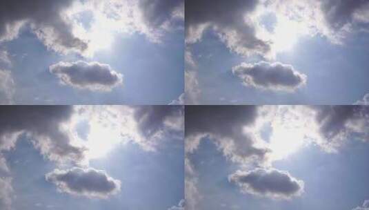 夏天午后天空阳光云朵蓝天白云明媚天空高清在线视频素材下载