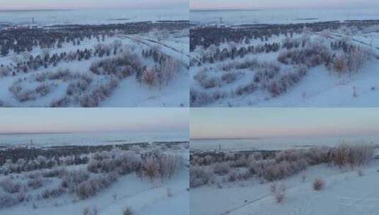 航拍内蒙古大兴安岭冬季风光高清在线视频素材下载