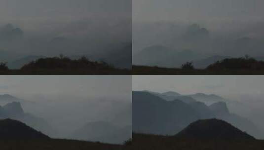 四面环山 云雾缭绕 仙气飘飘 大山景象高清在线视频素材下载