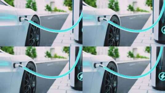 新能源汽车充电场景高清在线视频素材下载