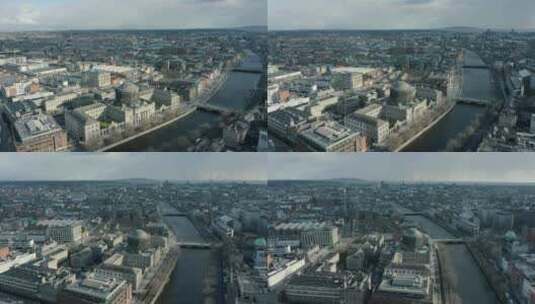 爱尔兰都柏林四法院的空中轨道。高清在线视频素材下载