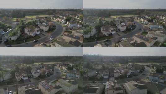 加州郊区的无人机镜头高清在线视频素材下载