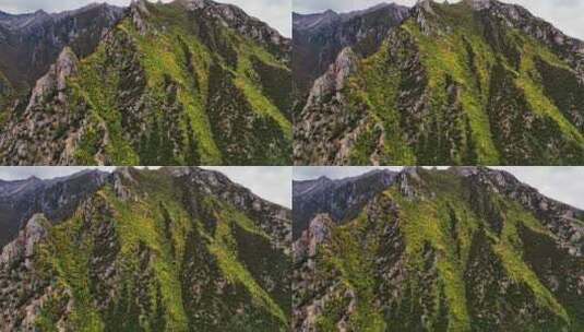 山脉高峰山顶的秋景高清在线视频素材下载