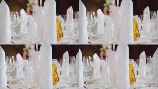 结婚晚宴的装饰桌高清在线视频素材下载