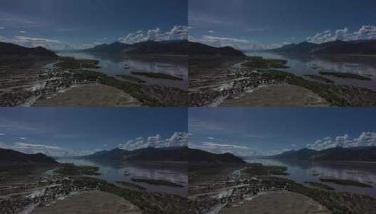 航拍山河的美景高清在线视频素材下载