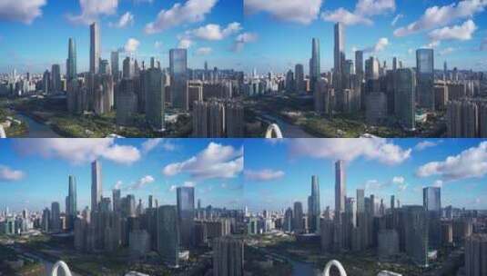 广州猎德珠江新城蓝天高清在线视频素材下载