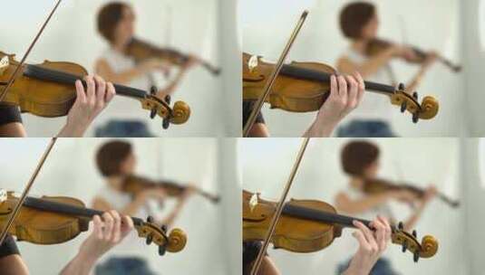 小提琴演奏特写高清在线视频素材下载