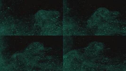 绿色水中的微粒高清在线视频素材下载