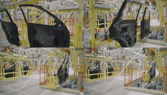 汽车工厂在生产车门高清在线视频素材下载
