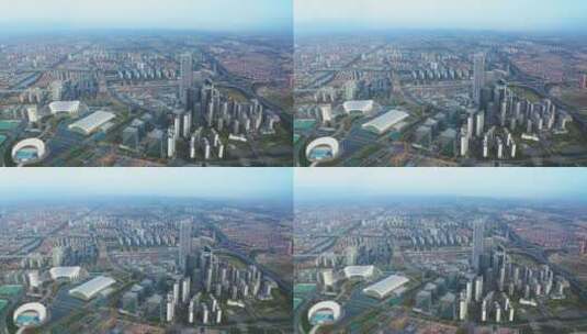上海前滩建筑群高清在线视频素材下载