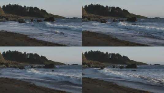 俄勒冈海岸的恶劣天气和海浪高清在线视频素材下载