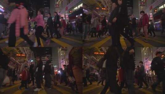 香港过街人群镜头高清在线视频素材下载