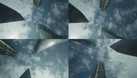 上海高楼大厦仰拍参观视角高清在线视频素材下载