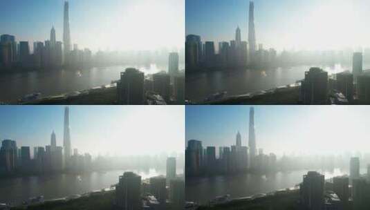 上海外滩清晨高清在线视频素材下载
