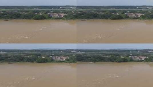 航拍洪水灾害竖屏高清在线视频素材下载
