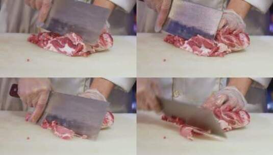 手切牛肉肉片美食高清在线视频素材下载