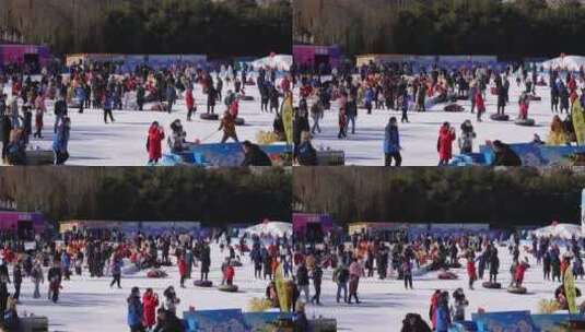 雪场冰雪嘉年华北京紫竹院高清在线视频素材下载