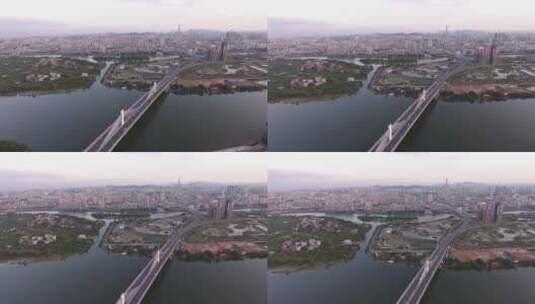 东江跨江大桥航拍高清在线视频素材下载
