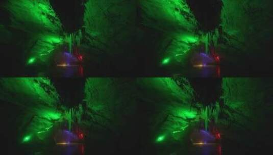 喀斯特地貌钟乳石充水溶洞稳定器拍摄高清在线视频素材下载