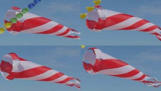 天空中的锥形风筝高清在线视频素材下载