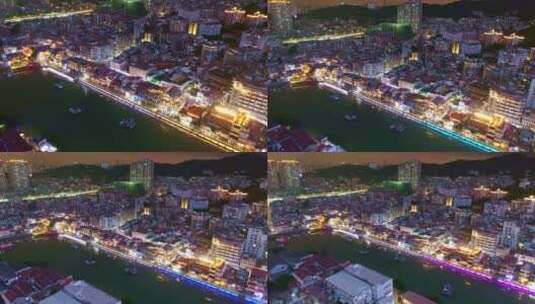 厦门沙坡尾夜景航拍高清在线视频素材下载