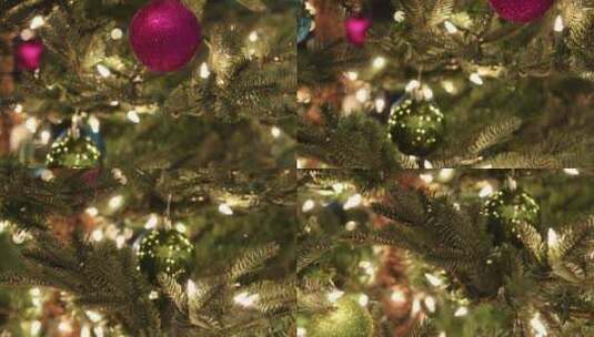 圣诞树上的礼物特写装扮房间高清在线视频素材下载